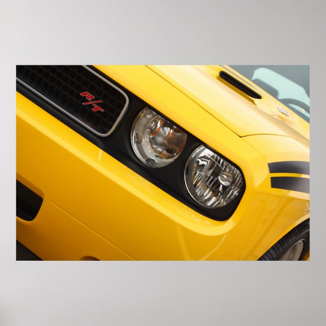Pôster Desafiador Dodge 2011 R/T Amarelo (Frente)