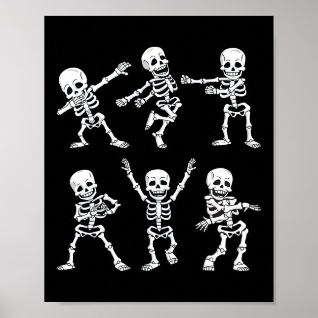 Poster Desafio de Dança dos Esqueletos Dançantes Meninos  (Frente)