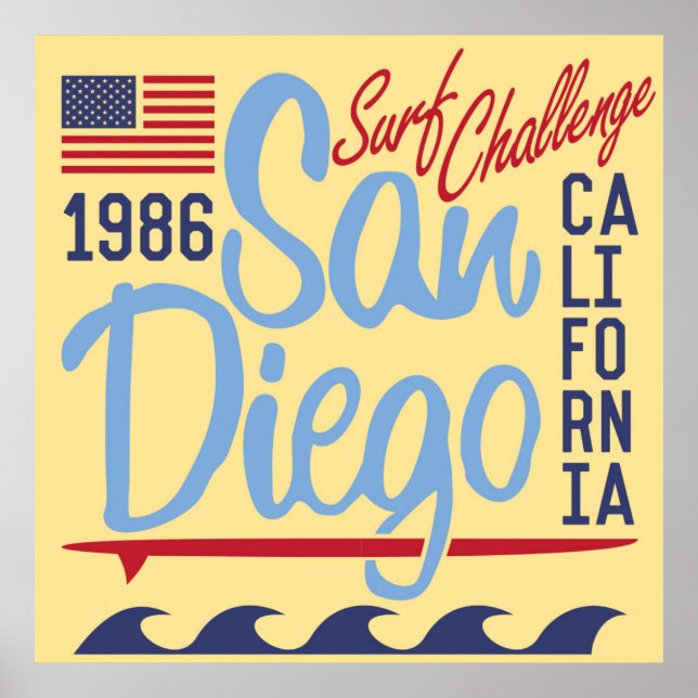 Poster Desafio do Surf San Diego de 1986 (Frente)