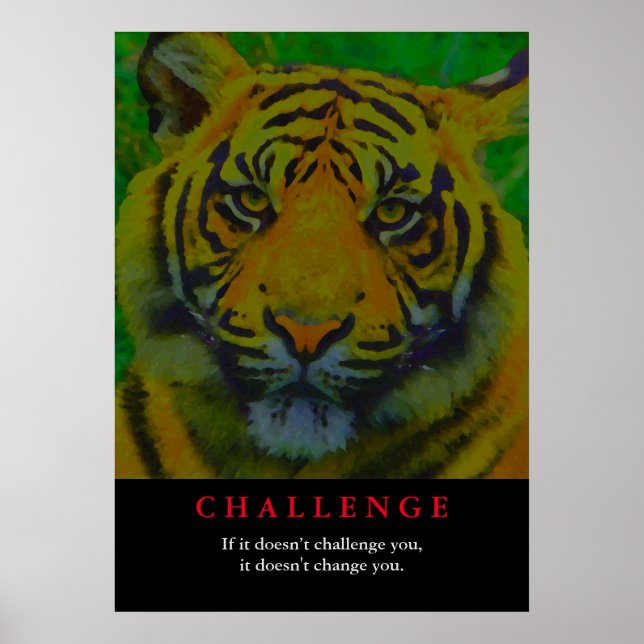 Poster Desafio Motivacional Tiger (Frente)