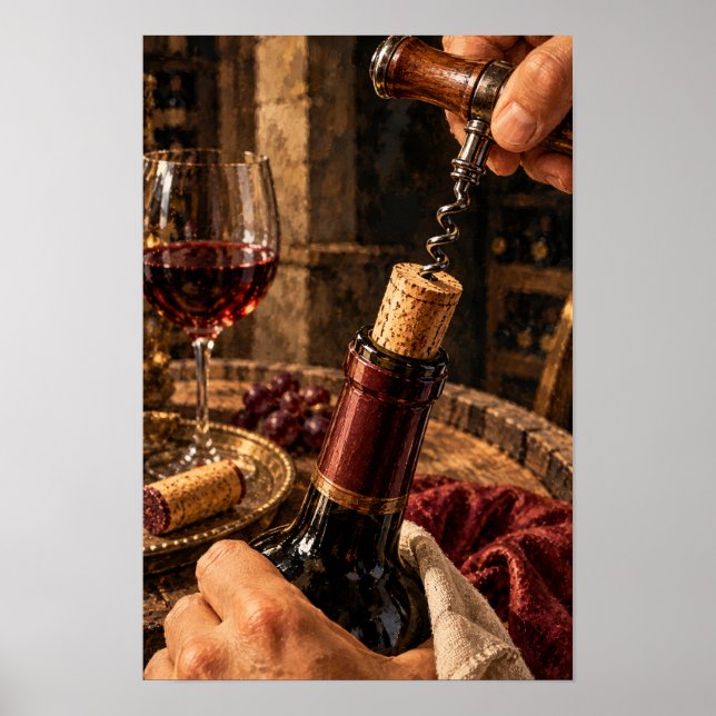 Poster Desarrolhando uma Garrafa de Vinho Tinto – Vida Pl (Frente)