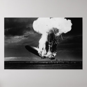 Poster Desastre de Hindenburg - foto da explosão do
