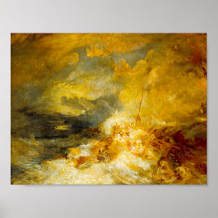 Poster Desastre no Mar por J. M. W. Turner