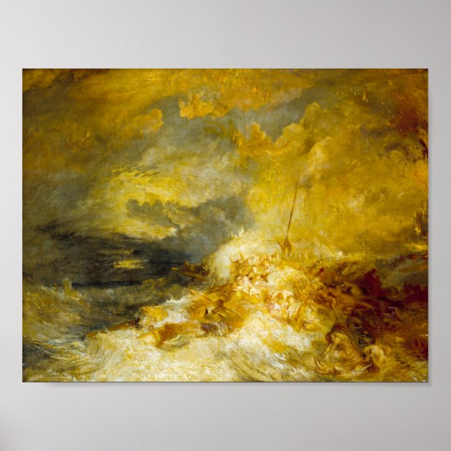 Poster Desastre no Mar por J. M. W. Turner (Frente)