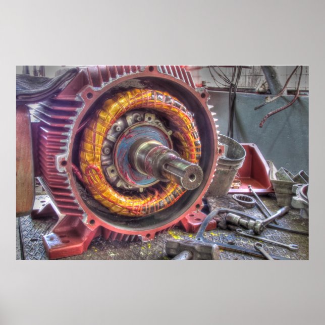 Pôster Desativação do motor elétrico. (Frente)