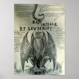 Poster Descanse em Paz H.P. Lovecraft
