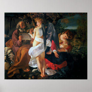 Pôster Descanse no vôo em Egipto, Caravaggio