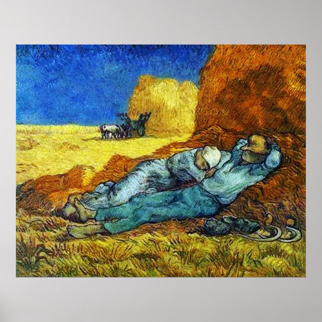 Poster Descanso do Trabalho Vincent van Gogh (Frente)