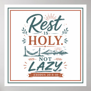 Poster Descanso É Santo Não Preguiça Citação Motivacional