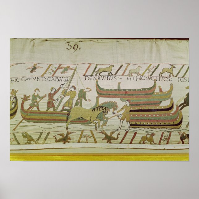 Pôster Descarregamento de cavalos dos navios (Frente)