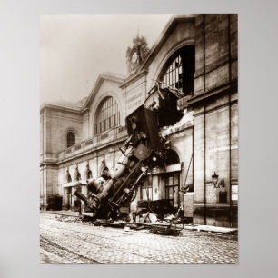 Poster Descarrilamento de trem na estação de Montparnas