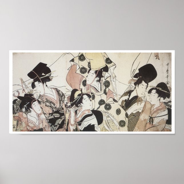 Pôster Descendo para Leste, Utamaro, 1795 (Frente)