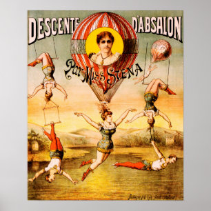 Poster DESCENTE D' ABSALON Miss Siena Acrobatic Circus