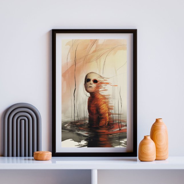 Poster Descida Assombrante - Expressionista de Horror Sur (Criador carregado)