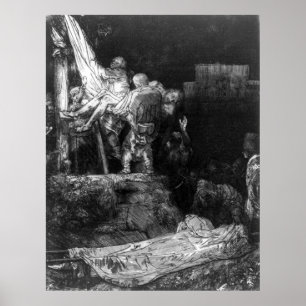 Poster Descida da cruz por luz de choque - Rembrandt