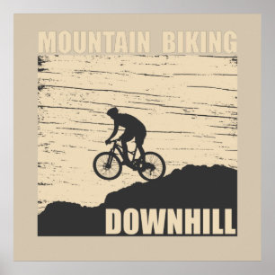 Poster Descida de bicicleta de montanha