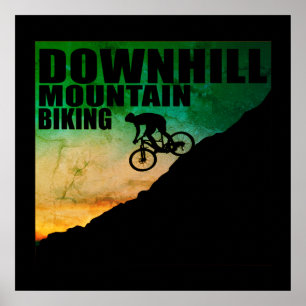Poster Descida de bicicleta de montanha