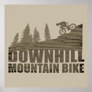 Poster Descida de bicicleta de montanha