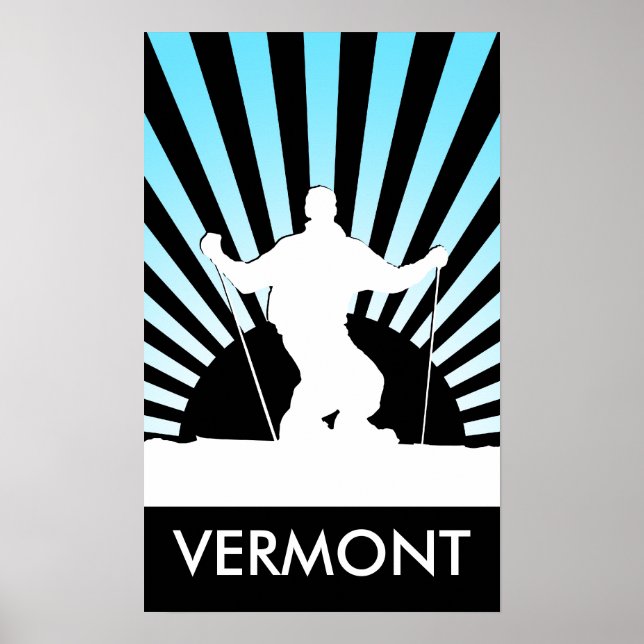 Pôster descida ski vermont (Frente)
