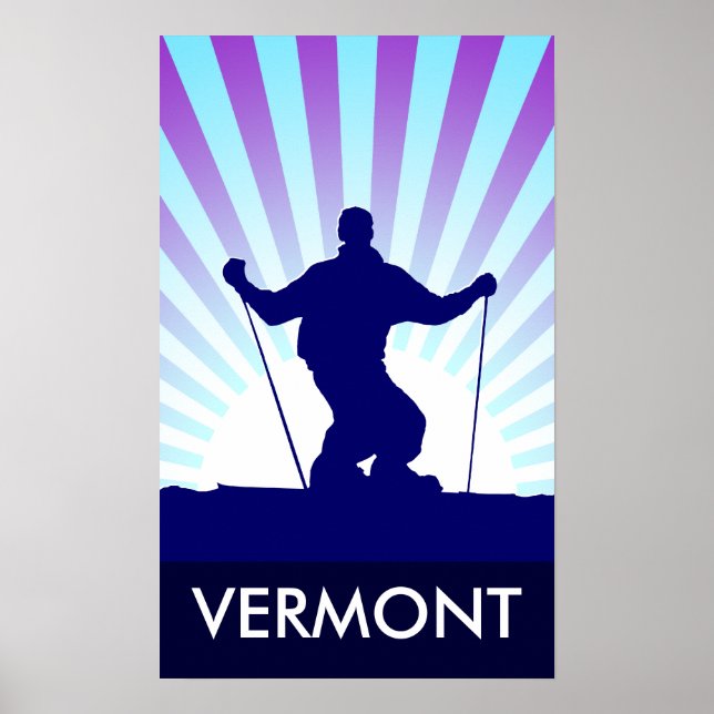 Poster descida ski vermont (Frente)
