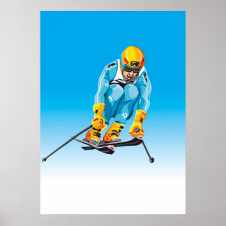 Poster Descida Skier Jumping Winter Sport