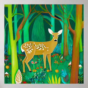 Poster Descoberto em um Cenário de Floresta Fantástica