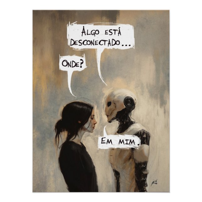 Pôster Desconectado (com frase) (Frente)