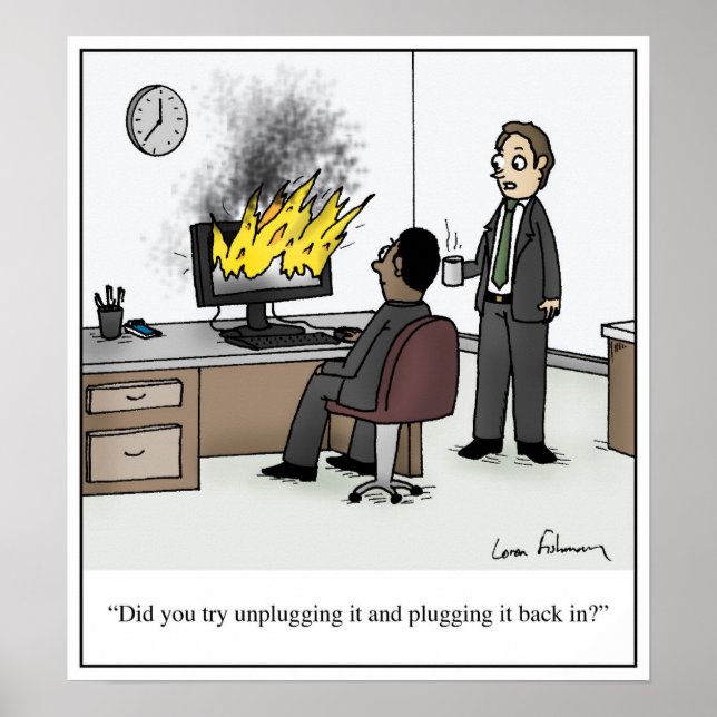 Poster Desconecte e conecte-o novamente no cartoon (Frente)
