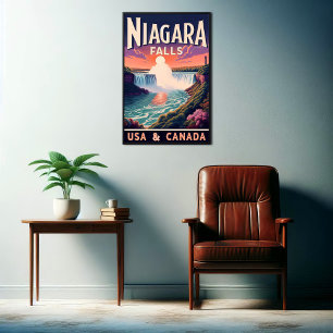 Poster Descubra o Niagara Cai na Viagens vintage de Poste