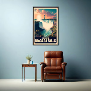 Poster Descubra o Niagara Cai na Viagens vintage de Poste