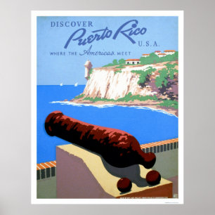Poster Descubra Puerto Rico WPA 1940