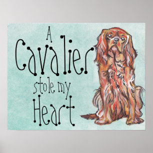 poster descuidado da arte do rubi do spaniel de