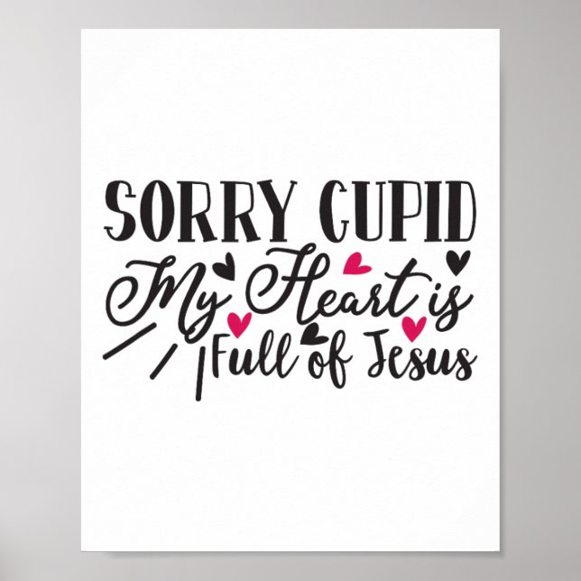Poster Desculpe Cupido Meu Coração É Cheio De Jesus Namor (Frente)