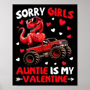 Poster Desculpe Meninas A Tia É Meu Dinossauro Monstro De