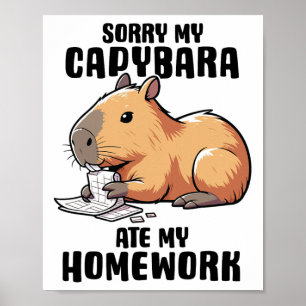 Poster Desculpe, meu capivara comeu meu dever de casa Cap