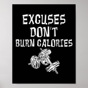 Poster Desculpe Não Queimar Calorias Gym Oferta Motivacio