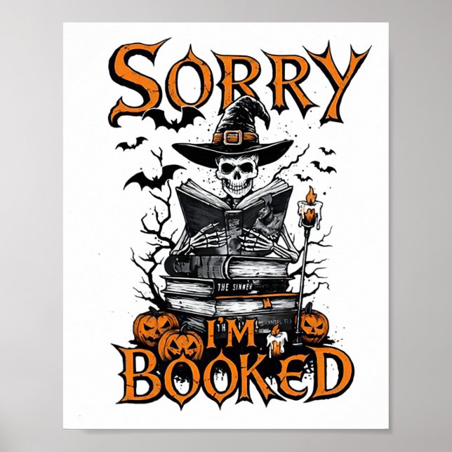 Poster Desculpe, sou o Halloween - Skeleton Witch Read (Frente)
