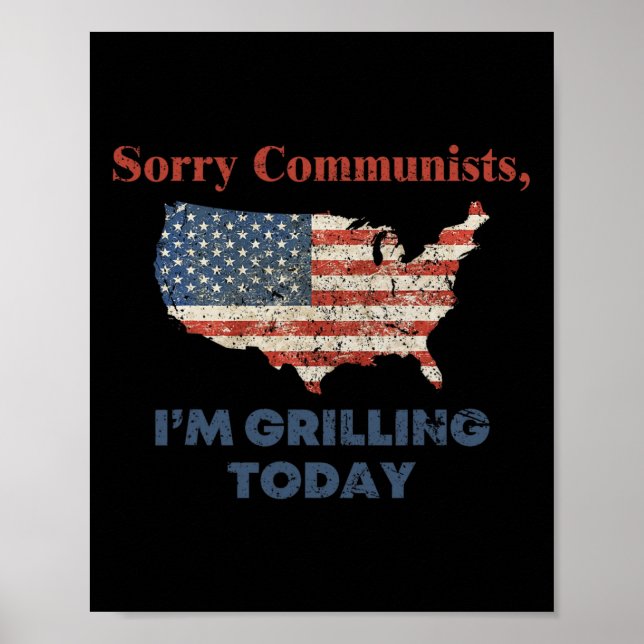 Poster Desculpem comunistas, estou a Griling hoje Churras (Frente)