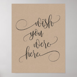 Pôster desejamos que você estivesse aqui placa de mesa de