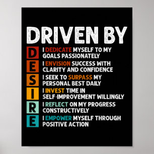 Poster Desejar Afirmações de Cotação Motivacional de Defi