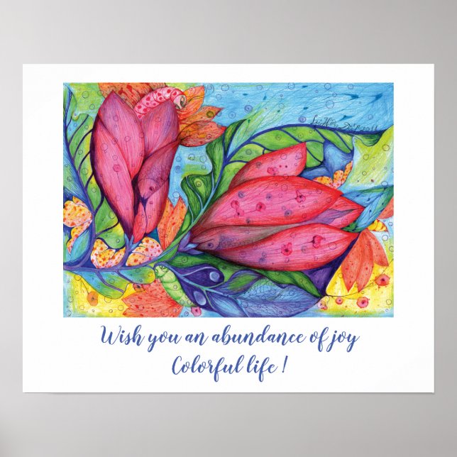 Poster Desejo de vida colorido (Frente)