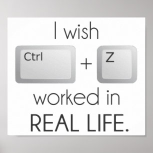Pôster Desejo que o Ctrl Z funcione na vida real