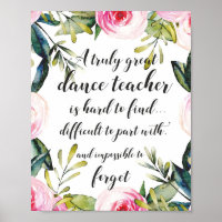 Desejos de agradecimento ao professor de dança