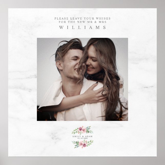 Poster Desejos de Casamento Foto de Convidados Coroa Româ (Frente)
