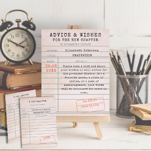 Poster Desejos de Graduação de Cartão de Biblioteca de Te