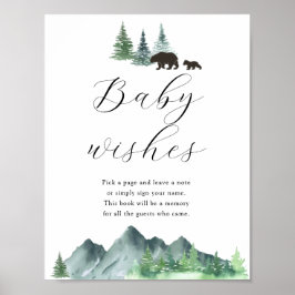 Poster Desejos Doce Bebê Livro de Visitas da Festa de Chá