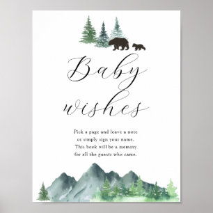 Poster Desejos Doce Bebê Livro de Visitas da Festa de Chá