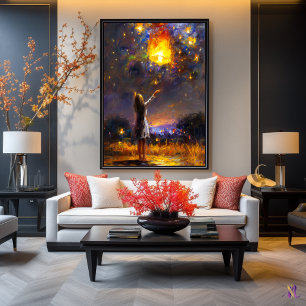 Poster Desejos na Lanterna Celeste Sonhos Expressivos