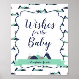 Poster Desejos para o chá temático Montanhas Sinais de Be