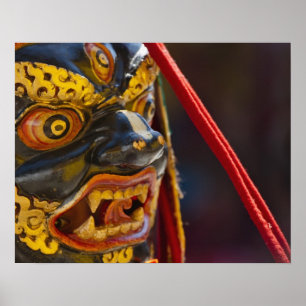 Pôster Desempenho de dança mascarada no Festival Tshechu